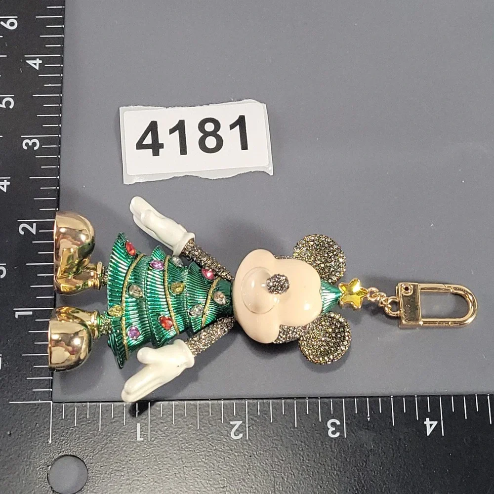 RARE BaubleBar Bag Charm Disney Mickey Mouse Christmas Tree Crystal Holiday